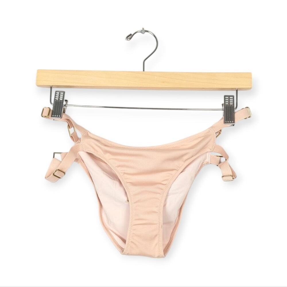 HAH Hot As Hell Bikini Bottom S Light Nude Blush Double Strap Cheeky Swim